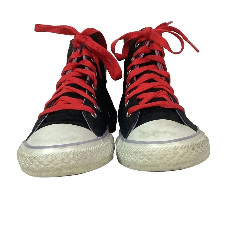 Converse CTAS Double-Tongue Junior's Sz 5 Black & Purple High Tops 642889F